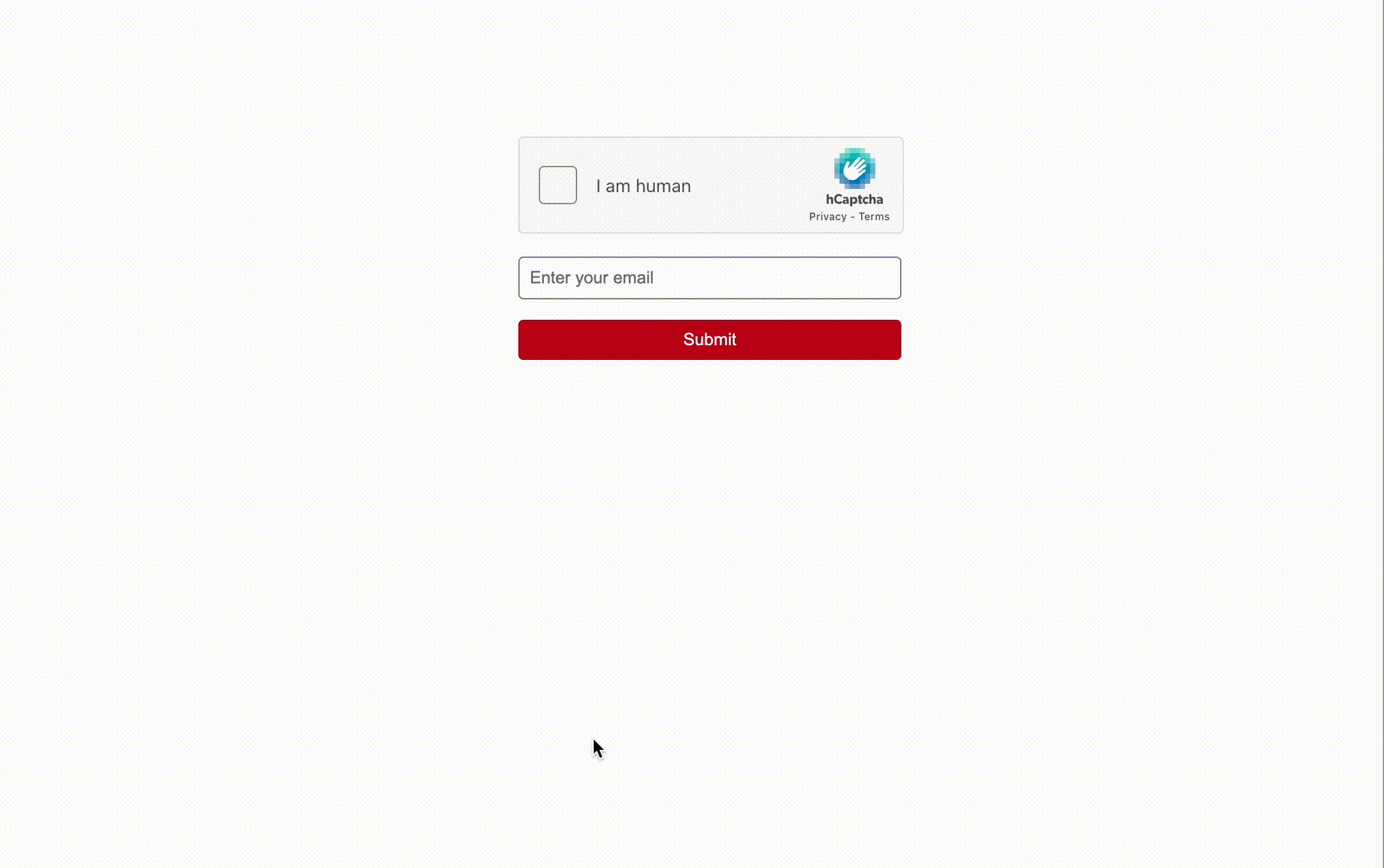 Demo of using hCaptcha with Formspree
