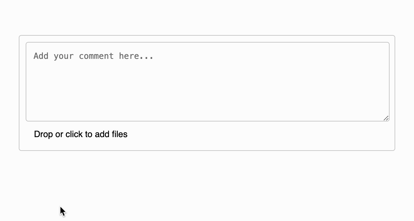 GitHub-like textarea with file drop support
