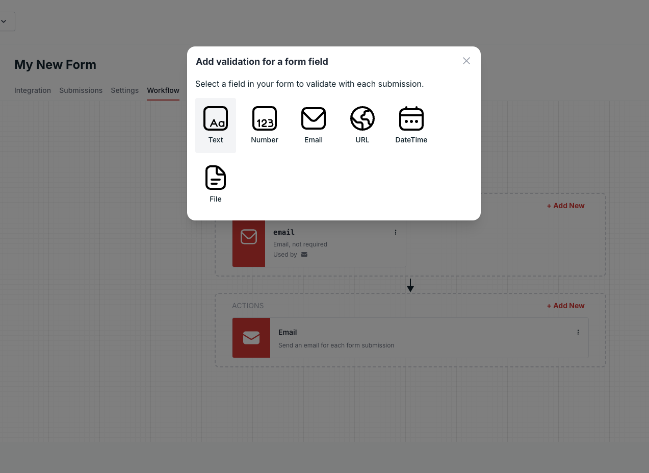 Selecting Field Type